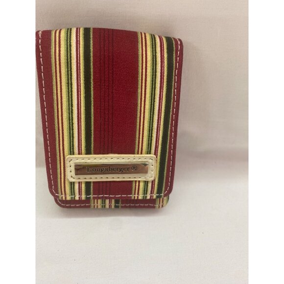 Longaberger Holiday Red Stripe Credit Card/Business Card Holder - Picture 1 of 6